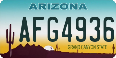 AZ license plate AFG4936