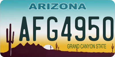 AZ license plate AFG4950