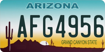 AZ license plate AFG4956