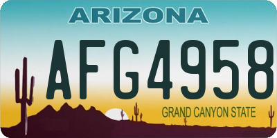 AZ license plate AFG4958