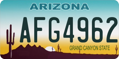 AZ license plate AFG4962