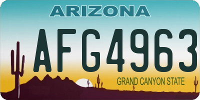 AZ license plate AFG4963