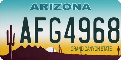 AZ license plate AFG4968