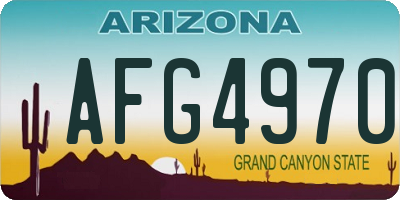 AZ license plate AFG4970