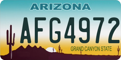 AZ license plate AFG4972