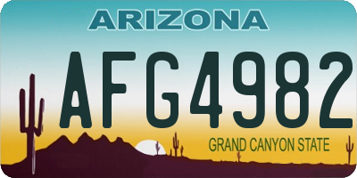 AZ license plate AFG4982