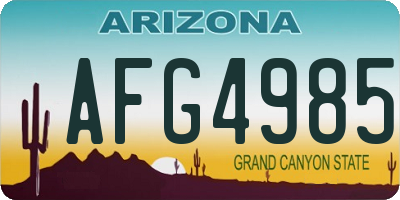 AZ license plate AFG4985