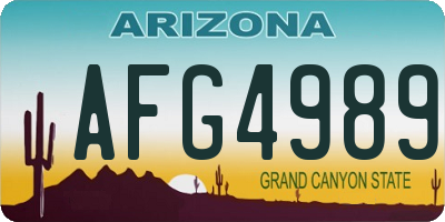 AZ license plate AFG4989