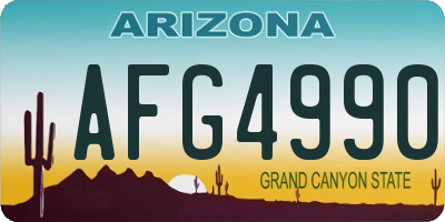 AZ license plate AFG4990