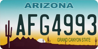 AZ license plate AFG4993