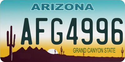 AZ license plate AFG4996