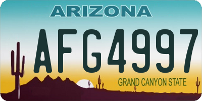 AZ license plate AFG4997