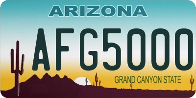 AZ license plate AFG5000