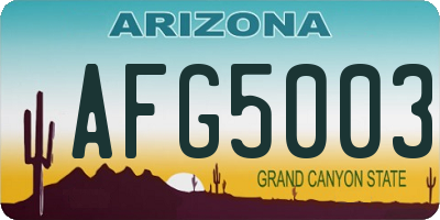 AZ license plate AFG5003