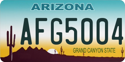 AZ license plate AFG5004