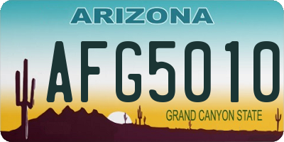 AZ license plate AFG5010