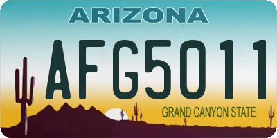 AZ license plate AFG5011