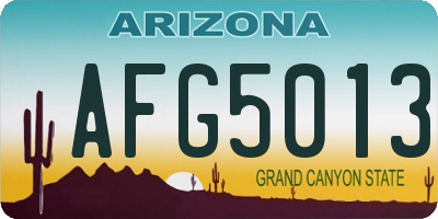 AZ license plate AFG5013