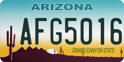 AZ license plate AFG5016