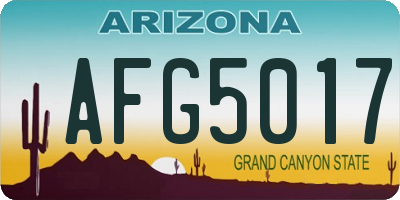 AZ license plate AFG5017
