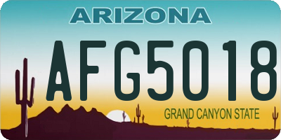 AZ license plate AFG5018