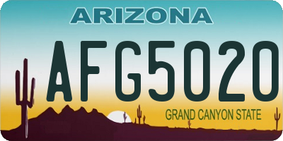 AZ license plate AFG5020