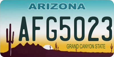 AZ license plate AFG5023