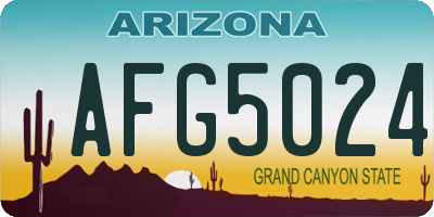 AZ license plate AFG5024
