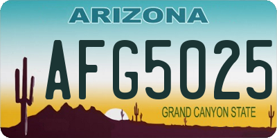 AZ license plate AFG5025