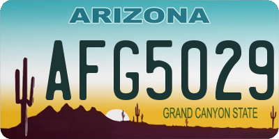 AZ license plate AFG5029