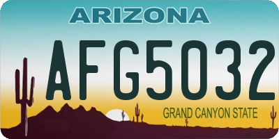 AZ license plate AFG5032