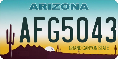 AZ license plate AFG5043