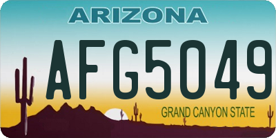 AZ license plate AFG5049