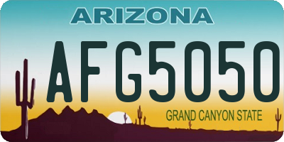 AZ license plate AFG5050