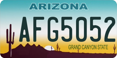 AZ license plate AFG5052