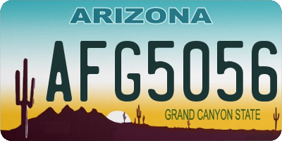 AZ license plate AFG5056