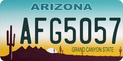 AZ license plate AFG5057