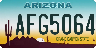 AZ license plate AFG5064
