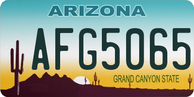AZ license plate AFG5065