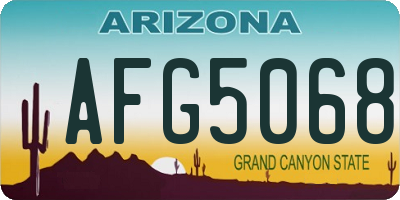 AZ license plate AFG5068