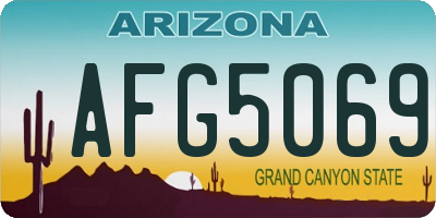 AZ license plate AFG5069