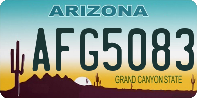 AZ license plate AFG5083