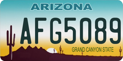 AZ license plate AFG5089