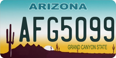 AZ license plate AFG5099