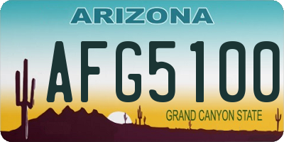 AZ license plate AFG5100