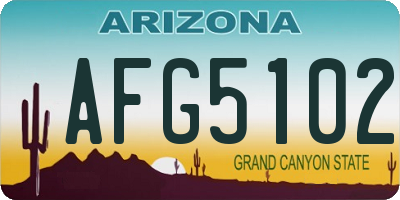 AZ license plate AFG5102