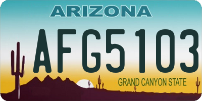AZ license plate AFG5103