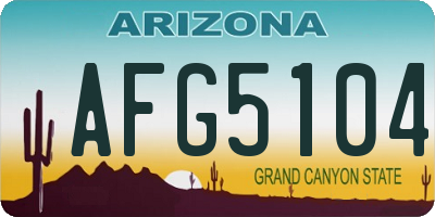 AZ license plate AFG5104