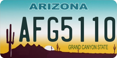 AZ license plate AFG5110