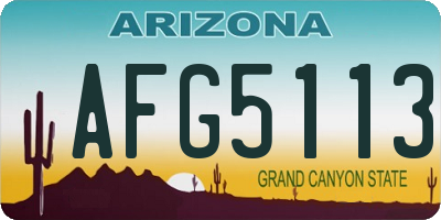 AZ license plate AFG5113